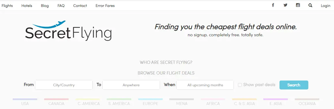 cheap last minute flights- secret flying