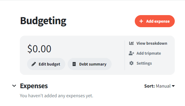 Wanderlog-budget